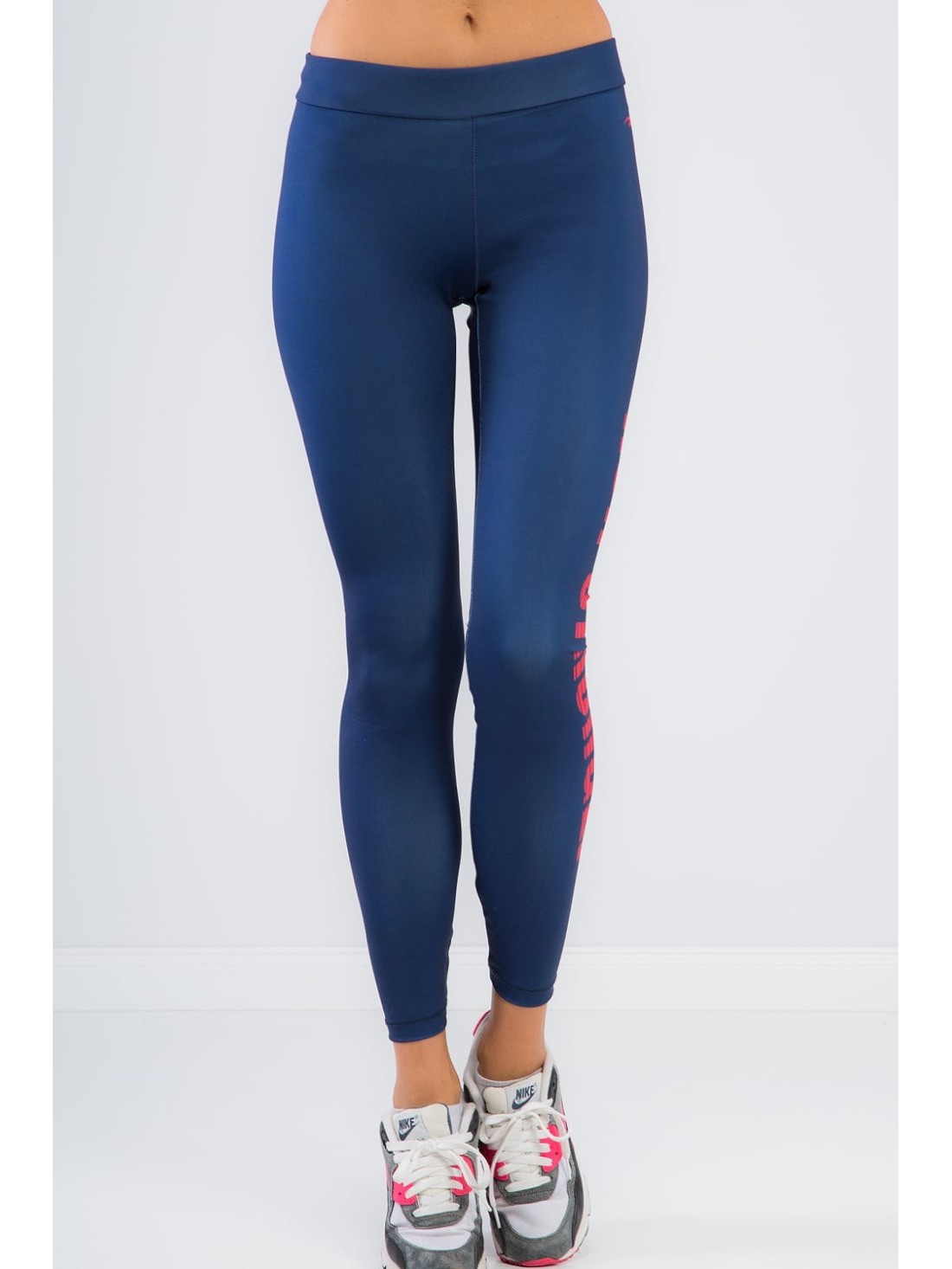 Dunkelblaue Leggings mit roter Aufschrift 13930 – Online-Shop – Boutique